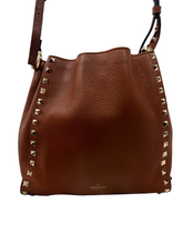 Load image into Gallery viewer, Valentino Garavani Rockstud Flip-Lock Messenger Bag, Tan
