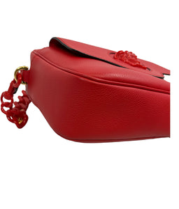 Versace La Medusa Leather Camera Bag Red (includes crossbody strap)