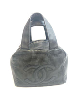 Load image into Gallery viewer, Chanel Black Perforated Leather Bowler Handbag
