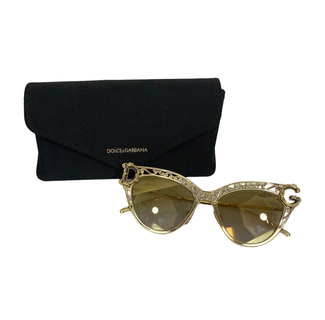 Dolce Gabbana Gold Cat Eye Sunglasses