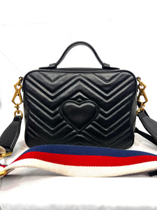 Gucci Black Crossbody with guitar strap thankunext.us