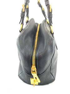 Prada Bauletto Black Leather Handbag