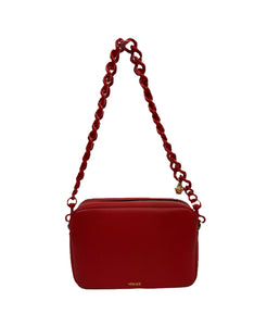 Versace La Medusa Leather Camera Bag Red (includes crossbody strap)