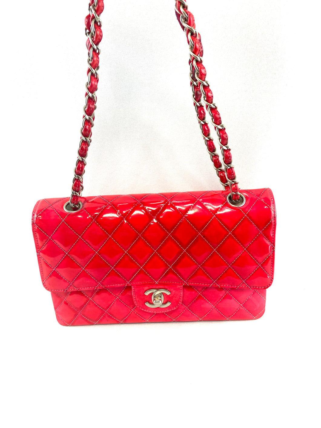 Chanel Red Patent Flap Bag