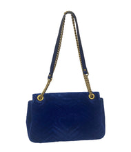 Load image into Gallery viewer, Gucci “MODERN” GG Marmont Blue Velvet Crossbody
