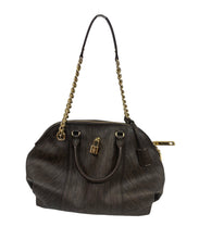 Load image into Gallery viewer, Carolina Herrera Brown Monogram Leather Dome Satchel
