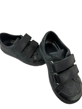 Load image into Gallery viewer, GUCCI  “GG” Black Canvas Toddler Velcro Sneakers
