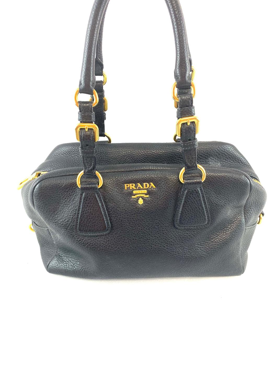 Prada Bauletto Black Leather Handbag