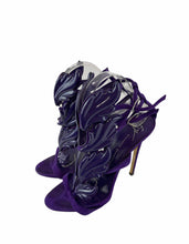 Load image into Gallery viewer, Giuseppe Zanotti Purple Baroque Leave Sandals
