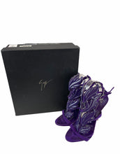 Load image into Gallery viewer, Giuseppe Zanotti Purple Baroque Leave Sandals
