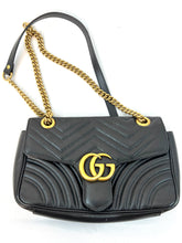 Load image into Gallery viewer, Gucci black GG Black Marmont Small Crossbody
