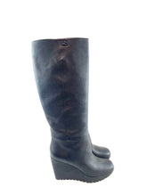 Load image into Gallery viewer, Gucci Black Leather Wedge Boots
