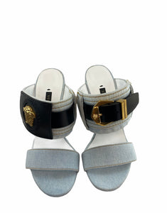 Versace Wedge Denim Sandals