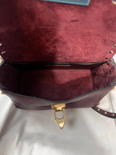 Load image into Gallery viewer, Valentino Garavani Burgundy Mini Leather Rockstud Flap Shoulder Bag
