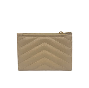 YSL Monogram Cream Quilted Wallet