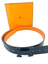 Load image into Gallery viewer, Hermes Black/Orange Reversible Buckle Belt
