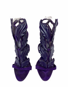 Giuseppe Zanotti Purple Baroque Leave Sandals