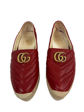 Load image into Gallery viewer, Gucci Red GG Marmont Espadrilles
