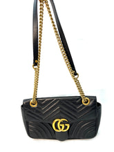 Load image into Gallery viewer, Gucci black GG Black Marmont Small Crossbody
