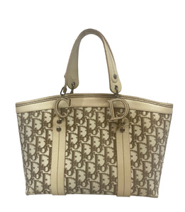 Christian Dior Beige Monogram Floral Trotter Bag