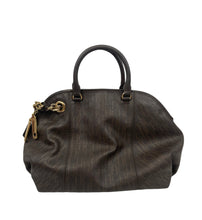 Load image into Gallery viewer, Carolina Herrera Brown Monogram Leather Dome Satchel
