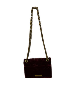 Kurt Geiger velvet mini Kensington (wine red)