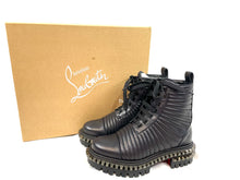 Load image into Gallery viewer, Christian Louboutin Yetota Black Calf Combat Boots
