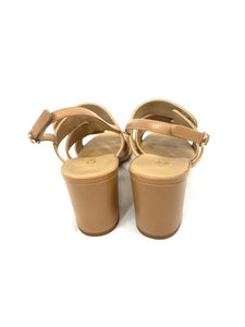 Chanel Calfskin CC Nude Turnlock Sandals