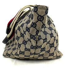 Load image into Gallery viewer, Gucci Canvas Navy Bowler Bag
