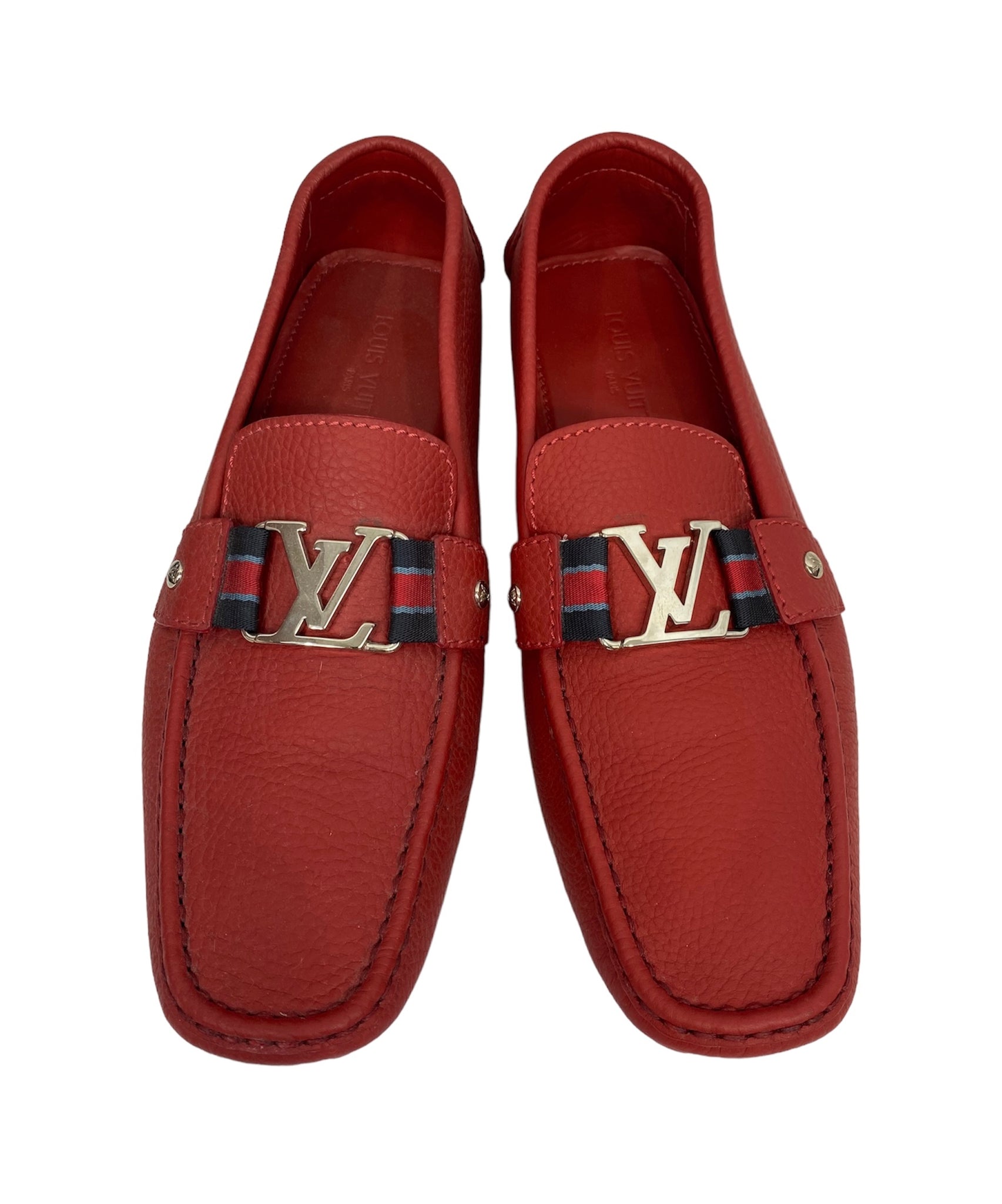 Louis Vuitton, Shoes, 9890 Louis Vuitton Luxury Cherry Red Mens Shoes  Loafers Us Size 8