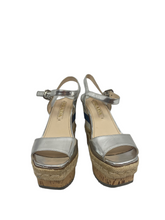 Load image into Gallery viewer, Prada Metallic Wedge Heels
