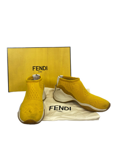 Fendi Yellow Jacquard Sneakers