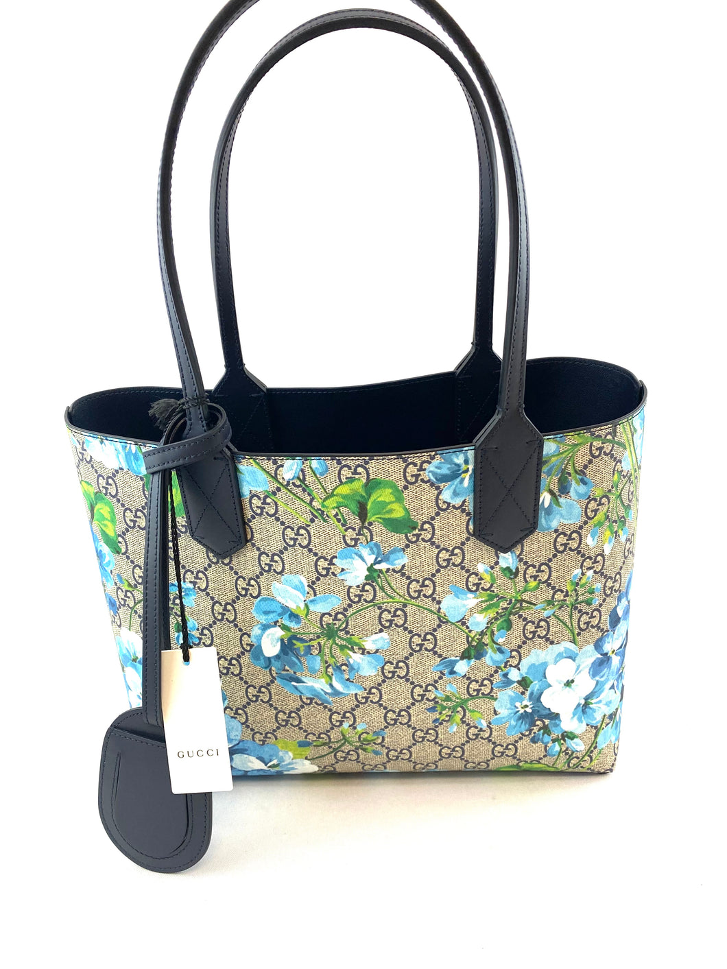 Gucci Small Reversible GG Supreme & Leather Blooms Tote