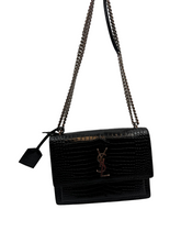 Load image into Gallery viewer, YSL Sunset croc-effect leather shoulder bag
