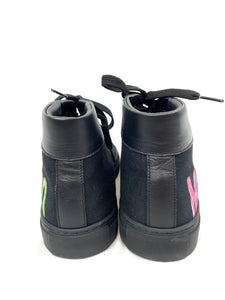 Moschino Black Rainbow Logo Sneakers