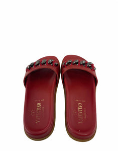 Valentino Garavani Chunky Red Chain Slides