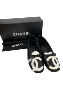 Chanel Black and White Ballerina Flats