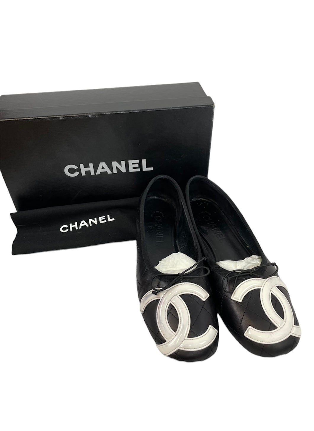 Chanel Black and White Ballerina Flats