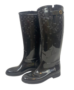 Louis Vuitton Black Monogram Rainboots