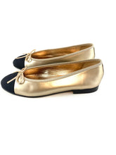 Load image into Gallery viewer, Chanel Gold Ballet Flats
