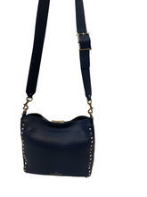 Load image into Gallery viewer, Valentino Garavani flip lock rockstud Navy leather messenger limited multicolor
