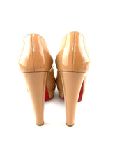 Load image into Gallery viewer, Christian Louboutin Nude Peep Toe Pumps
