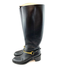 Gucci Black Leather Tall Boots