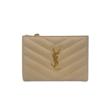 Load image into Gallery viewer, YSL Monogram Cream Quilted Wallet
