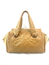 Load image into Gallery viewer, Chanel Tan Quilted Caviar Bowling Handbag
