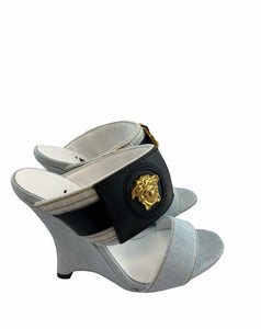 Versace Wedge Denim Sandals