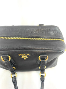 Prada Bauletto Black Leather Handbag