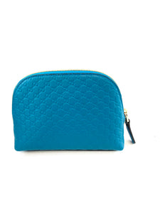 Gucci Blue Guccissima Cosmetic Bag