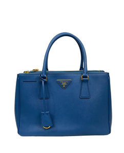 Prada Galleria Saffiano Blue Leather Bag