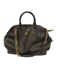 Load image into Gallery viewer, Carolina Herrera Brown Monogram Leather Dome Satchel
